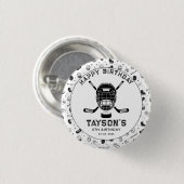 It’s Game Time Hockey 5th Birthday Party  Button (Vorne & Hinten)