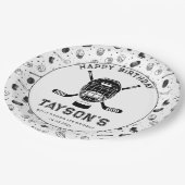 It’s Game Time Hockey 5th Birthday Party Pappteller (Schrägansicht)