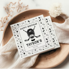 It’s Game Time Hockey 5th Birthday Party Serviette