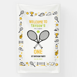 It’s Game Time Tennis 1st Birthday – Fun Kids  Banner