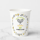 It’s Game Time Tennis 1st Birthday – Fun Kids  Pappbecher (Rückseite)