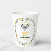 It’s Game Time Tennis 1st Birthday – Fun Kids  Pappbecher (Vorderseite)