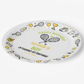 It’s Game Time Tennis 1st Birthday – Fun Kids  Pappteller (Schrägansicht)