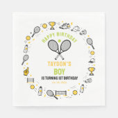 It’s Game Time Tennis 1st Birthday – Fun Kids  Serviette (Vorderseite)