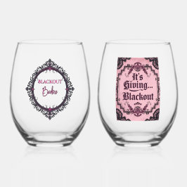It’s Giving Blackout – Dark Gothic Stemless Weinglas Ohne Stiel