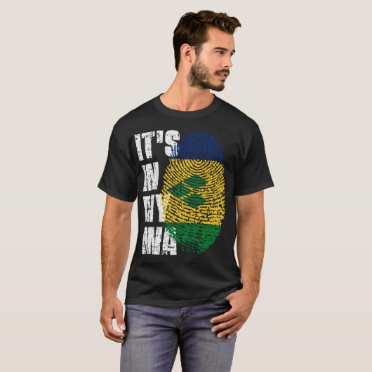 IT_S IN MEINE DNA St. Vincent _ Grenadines Flag St T-Shirt (Vorne ganz)