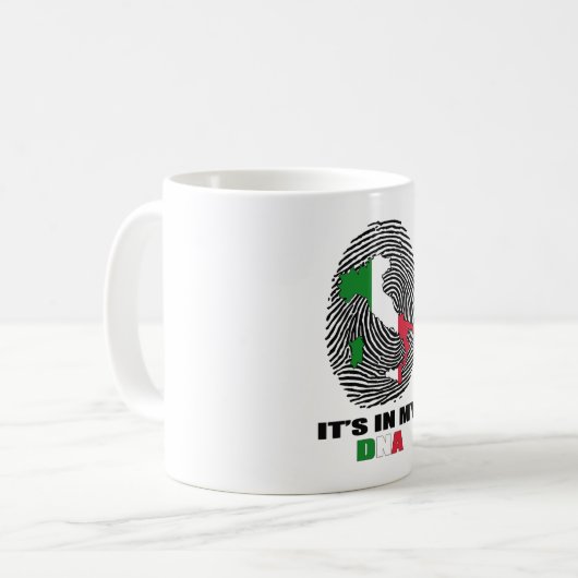 It’s In My DNA Italy Patriotic Proud Italian Kaffeetasse (Vorderseite Links)