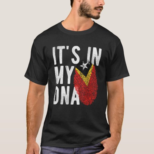 it s in my DNA Timor Leste flag Fingerprint T-Shirt (Vorderseite)