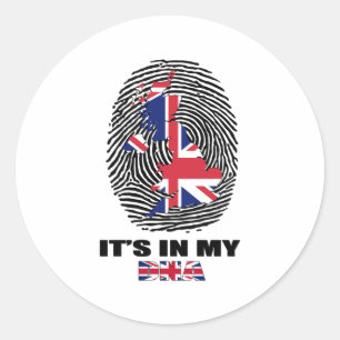 It’s In My DNA UK Patriotic United Kingdom British Runder Aufkleber
