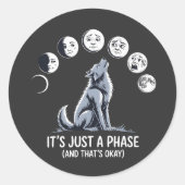 It’s Just a Phase – Moon Mood Werewolf Sticker (Vorderseite)