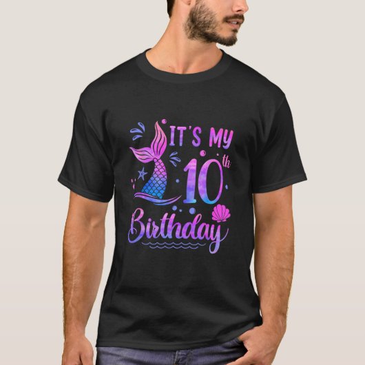 It s My 10th Birthday Mermaid Girl Theme Party 10 T-Shirt (Vorderseite)