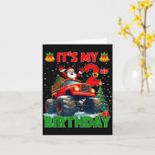 It’s My 2nd Birthday Xmas Santa Monster Truck Chri Karte (Gelbe Blume)