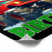 It’s My 2nd Birthday Xmas Santa Monster Truck Chri Poster (Ecke)