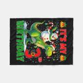 It’s My 3rd Birthday Xmas Snowman Riding Dinosaur Fleecedecke (Vorderseite (Horizontal))