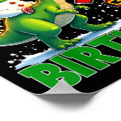 It’s My 3rd Birthday Xmas Snowman Riding Dinosaur Poster (Ecke)