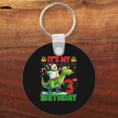 It’s My 3rd Birthday Xmas Snowman Riding Dinosaur Schlüsselanhänger (Vorderseite)