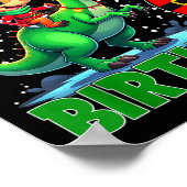 It’s My 6th Birthday Xmas Reindeer Riding Dinosaur Poster (Ecke)