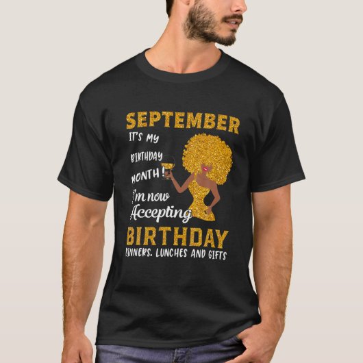 It’S My Birthday Black Women September Virgo Libra T-Shirt (Vorderseite)