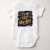 It’s My First New Year in Black and Gold Gift Baby Strampler (Rückseite)