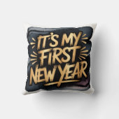 It’s My First New Year in Black and Gold Gift Kissen (Rückseite)