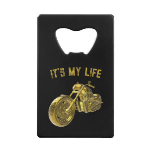 „It’s My Life“: Golden Bike 3D - Geldbeutel Flasch Flaschenöffner