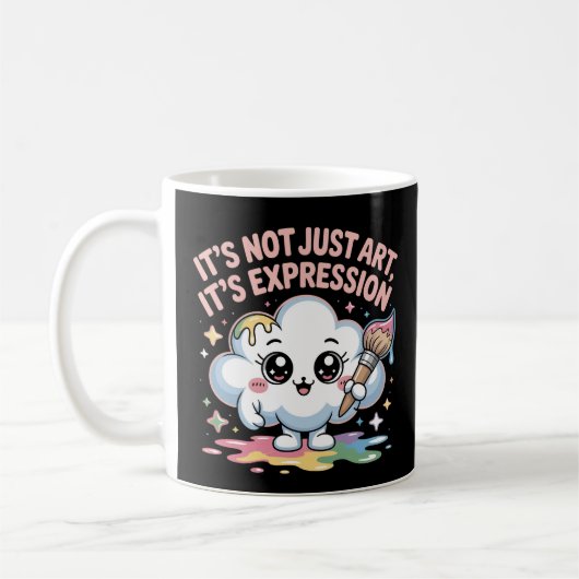 It’s Not Just Art, It’s Expression Kawaii Cloud Kaffeetasse (Links)