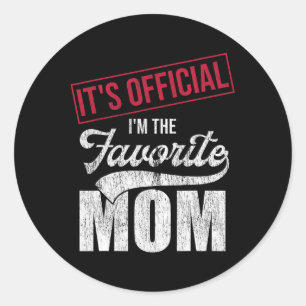 It&# s Offiziell I&# m the Favorite Mama Retro P Runder Aufkleber
