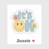 It’s OK – Cute Retro Aesthetic Sticker with Smiley (Blatt)