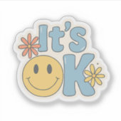 It’s OK – Cute Retro Aesthetic Sticker with Smiley (Vorderseite)