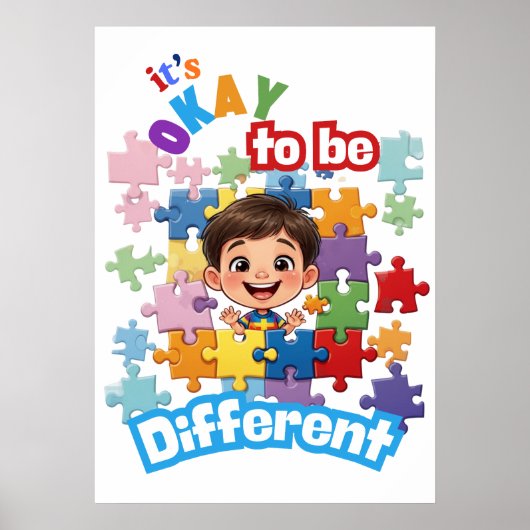 It’s OK to Be Different Autism Support poster (Vorne)