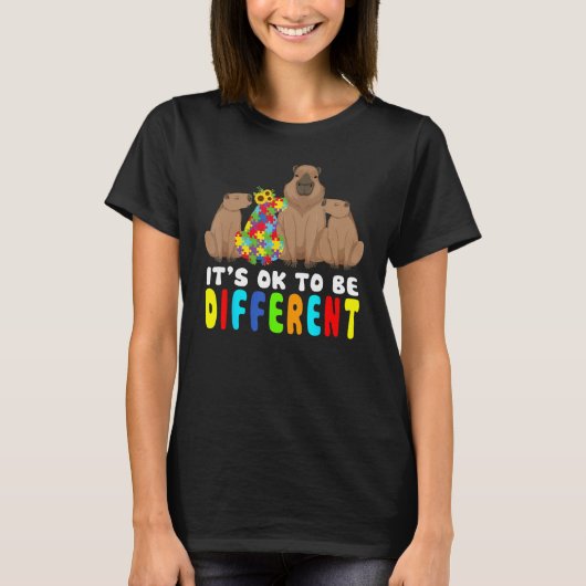 It s Ok To Be Different Capybara Autism Awareness T-Shirt (Vorderseite)
