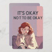 It’s Okay Not to Be Okay – Emotional Support Card Einladung (Vorne/Hinten)
