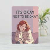 It’s Okay Not to Be Okay – Emotional Support Card Einladung (Stehend Vorderseite)