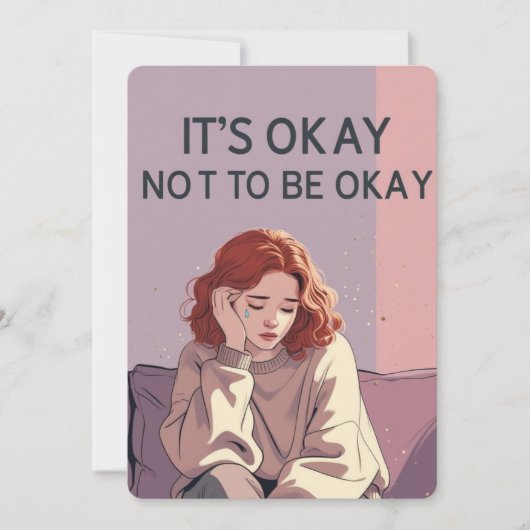 It’s Okay Not to Be Okay – Emotional Support Card Einladung (Vorderseite)
