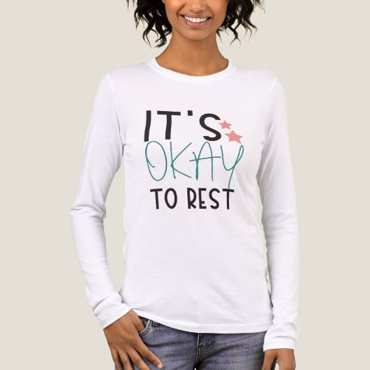 It’s Okay To Rest – Mental Health Self-Care Quote Tri-Blend Shirt (Vorderseite)