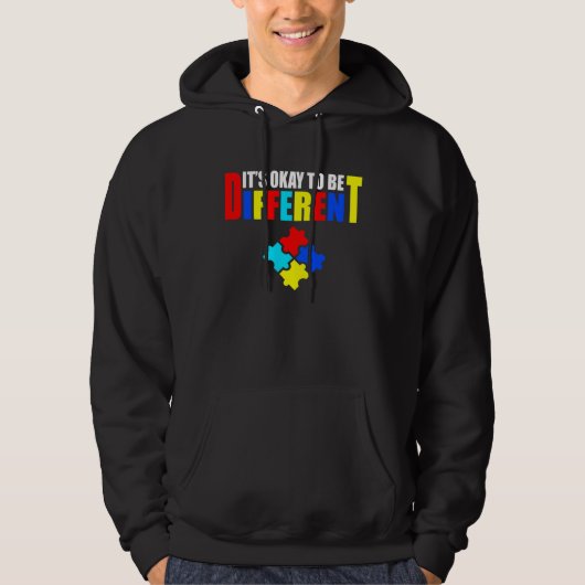 It s Okey To Be Different Autism Awareness Puzzle Hoodie (Vorderseite)