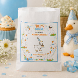 It’s ONE Silly Goose Retro 1st Birthday Fun Modern Geschenktütchen