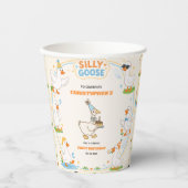 It’s ONE Silly Goose Retro 1st Birthday Fun Modern Pappbecher (Vorderseite)
