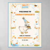 It’s ONE Silly Goose Retro 1st Birthday Fun Modern Poster (Vorne)