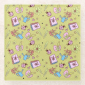 It’s Springtime Book Lovers Colorful Doodles Glasuntersetzer (Vorderseite)