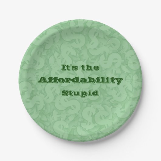 It’s the Affordability Stupid Pappteller (Vorderseite)