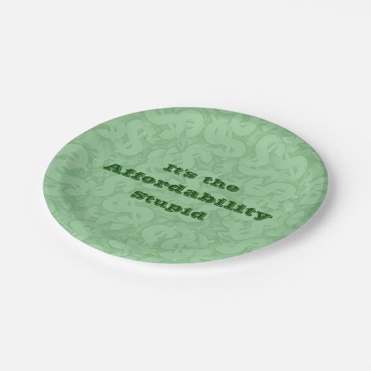 It’s the Affordability Stupid Pappteller (Schrägansicht)