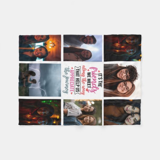 “It’s the Friends We Meet Along the Way” Fleecedecke (Vorderseite (Horizontal))