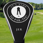 It’s Time to Par-Tee Black & White Monogram Golf Headcover