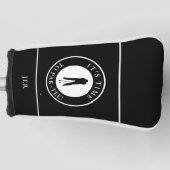 It’s Time to Par-Tee Black & White Monogram Golfer Golf Headcover (Vorderseite)