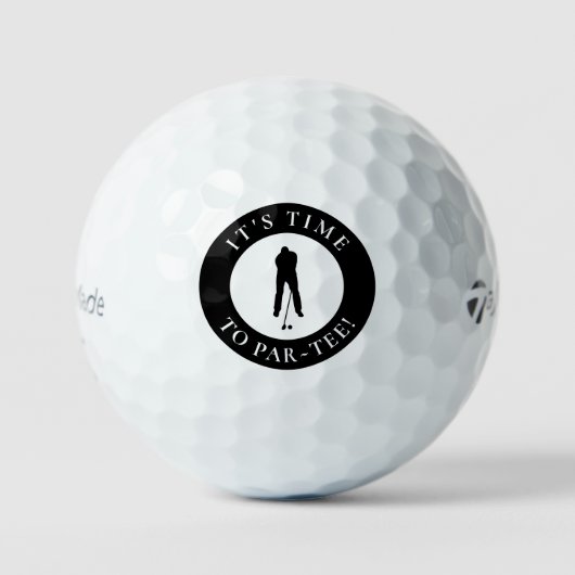 It’s Time to Par-Tee Funny Monogram For Him Golfball (Vorderseite)