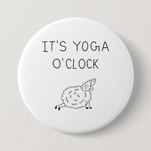 It’s Yoga O’Clock Sheep Button (Vorderseite)