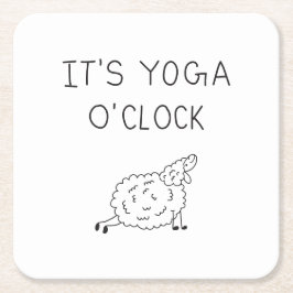 It’s Yoga O’Clock Sheep Rechteckiger Pappuntersetzer