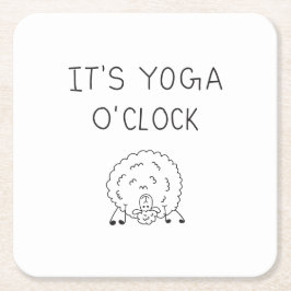 It’s Yoga O’Clock Sheep Rechteckiger Pappuntersetzer