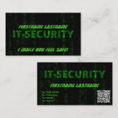 IT-Security Cybercrime-Spezialist für Cybersicherh Visitenkarte (Vorne/Hinten)